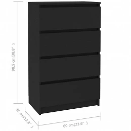 Acquista Credenza Nera 60x35x98,5 cm in Legno Multistrato con riferimento GHV-800532 della ditta GARDENHOME