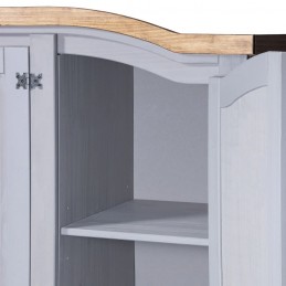 Acquista Armadio in Legno di Pino Messicano Corona 3 Ante Grigio con riferimento GHV-282621 della ditta GARDENHOME