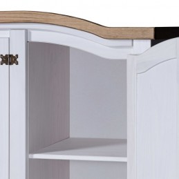 Acquista Armadio in Legno di Pino Messicano Corona 3 Ante Bianco con riferimento GHV-282622 della ditta GARDENHOME