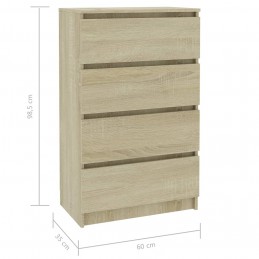 Acquista Credenza Rovere Sonoma 60x35x98,5 cm in Legno Multistrato con riferimento GHV-800534 della ditta GARDENHOME