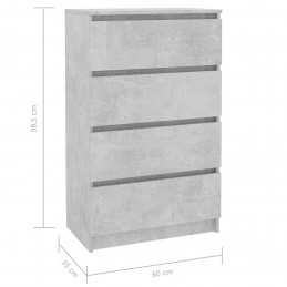 Acquista Credenza Grigio Cemento 60x35x98,5 cm in Legno Multistrato con riferimento GHV-800535 della ditta GARDENHOME