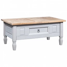 Acquista Tavolino Caffé Pino Messicano Corona Range Grigio 100x60x45cm con riferimento GHV-282625 della ditta GARDENHOME