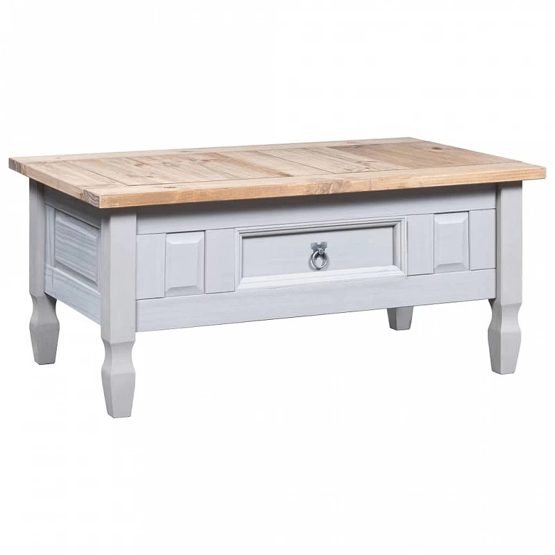 Acquista Tavolino Caffé Pino Messicano Corona Range Grigio 100x60x45cm con riferimento GHV-282625 della ditta GARDENHOME
