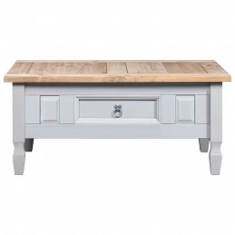 Acquista Tavolino Caffé Pino Messicano Corona Range Grigio 100x60x45cm con riferimento GHV-282625 della ditta GARDENHOME