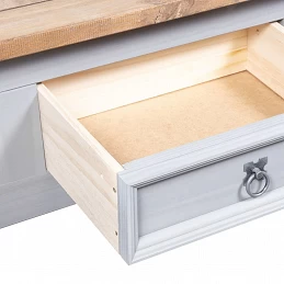Acquista Tavolino Caffé Pino Messicano Corona Range Grigio 100x60x45cm con riferimento GHV-282625 della ditta GARDENHOME