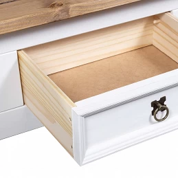 Acquista Tavolino Caffé Pino Messicano Corona Range Bianco 100x60x45cm con riferimento GHV-282626 della ditta GARDENHOME