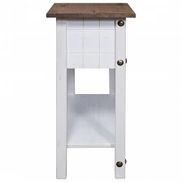 Acquista Tavolo Console in Pino Messicano Corona Bianco 90x34,5x73 cm con riferimento GHV-282646 della ditta GARDENHOME