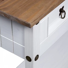 Acquista Tavolo Console in Pino Messicano Corona Bianco 90x34,5x73 cm con riferimento GHV-282646 della ditta GARDENHOME