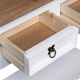 Acquista Tavolo Console in Pino Messicano Corona Bianco 90x34,5x73 cm con riferimento GHV-282646 della ditta GARDENHOME