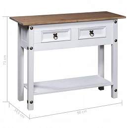 Acquista Tavolo Console in Pino Messicano Corona Bianco 90x34,5x73 cm con riferimento GHV-282646 della ditta GARDENHOME