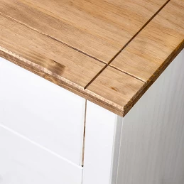 Acquista Armadietto Bianco 80x40x73 cm in Legno di Pino Modello Panama con riferimento GHV-282660 della ditta GARDENHOME