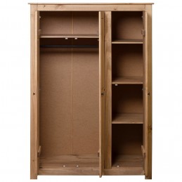 Acquista Armadio a 3 Ante 118x50x171,5cm Legno di Pino Panama Range con riferimento GHV-282661 della ditta GARDENHOME