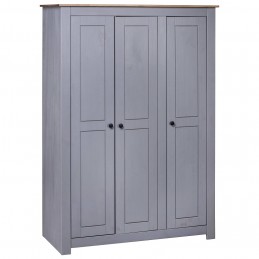Acquista Armadio a 3 Ante Grigio 118x50x171,5cm in Pino Panama Range con riferimento GHV-282662 della ditta GARDENHOME