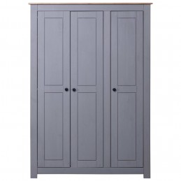 Acquista Armadio a 3 Ante Grigio 118x50x171,5cm in Pino Panama Range con riferimento GHV-282662 della ditta GARDENHOME