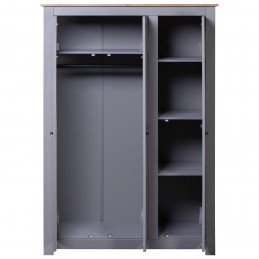 Acquista Armadio a 3 Ante Grigio 118x50x171,5cm in Pino Panama Range con riferimento GHV-282662 della ditta GARDENHOME