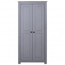 Acquista Armadio Grigio 80x50x171,5 cm Legno Massello Pino Panama Range con riferimento GHV-282665 della ditta GARDENHOME