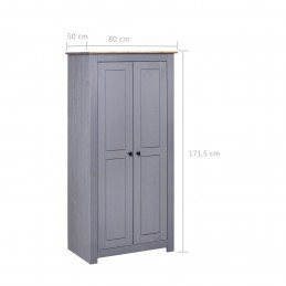 Acquista Armadio Grigio 80x50x171,5 cm Legno Massello Pino Panama Range con riferimento GHV-282665 della ditta GARDENHOME
