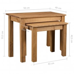 Acquista Tavolini Impilabili 2 pz in Legno Massello di Pino Panama con riferimento GHV-282676 della ditta GARDENHOME