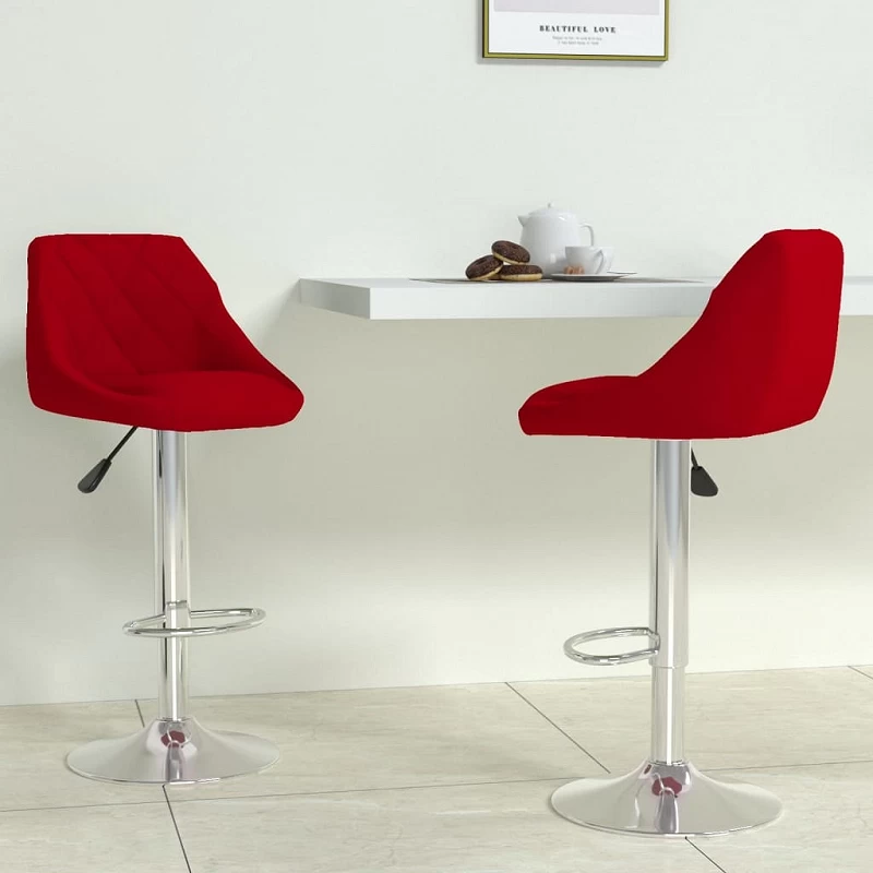 Acquista Sgabelli da Bar 2 pz Rosso Vino in Velluto con riferimento GHV-335311 della ditta GARDENHOME