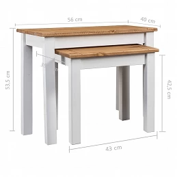 Acquista Tavolini Impilabili 2 pz Bianchi Massello di Pino Panama Range con riferimento GHV-282678 della ditta GARDENHOME