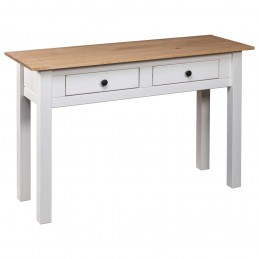 Acquista Tavolo Consolle Bianco 110x40x72 cm Legno Massello Pino Panama con riferimento GHV-282681 della ditta GARDENHOME