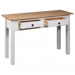 Acquista Tavolo Consolle Bianco 110x40x72 cm Legno Massello Pino Panama con riferimento GHV-282681 della ditta GARDENHOME