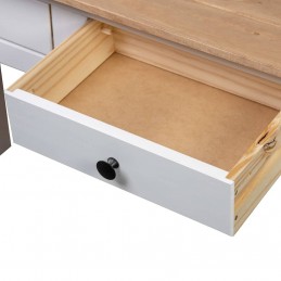 Acquista Tavolo Consolle Bianco 110x40x72 cm Legno Massello Pino Panama con riferimento GHV-282681 della ditta GARDENHOME