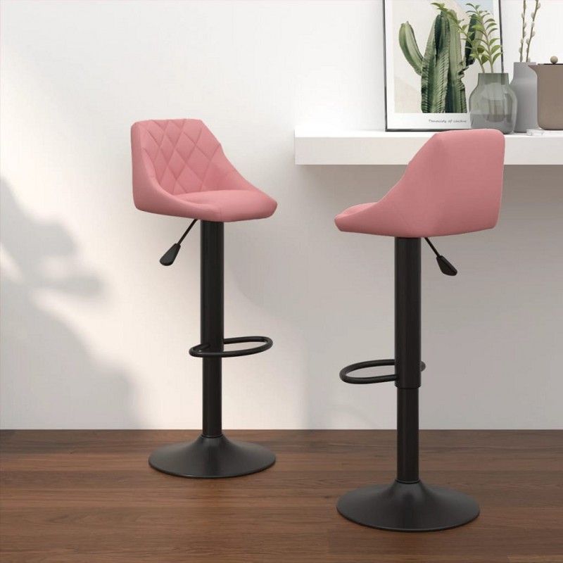 Acquista Sgabelli da Bar 2 pz Rosa in Velluto con riferimento GHV-335354 della ditta GARDENHOME