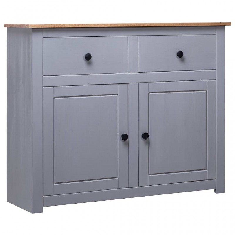 Acquista Credenza Grigia 93x40x80 cm in Legno Massello di Pino Panama con riferimento GHV-282698 della ditta GARDENHOME