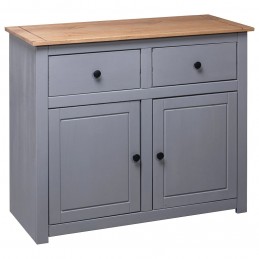 Acquista Credenza Grigia 93x40x80 cm in Legno Massello di Pino Panama con riferimento GHV-282698 della ditta GARDENHOME