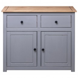 Acquista Credenza Grigia 93x40x80 cm in Legno Massello di Pino Panama con riferimento GHV-282698 della ditta GARDENHOME