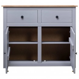 Acquista Credenza Grigia 93x40x80 cm in Legno Massello di Pino Panama con riferimento GHV-282698 della ditta GARDENHOME