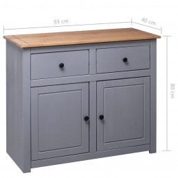 Acquista Credenza Grigia 93x40x80 cm in Legno Massello di Pino Panama con riferimento GHV-282698 della ditta GARDENHOME