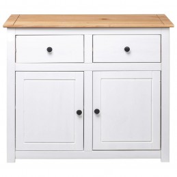 Acquista Credenza Bianca 93x40x80 cm in Legno Massello di Pino Panama con riferimento GHV-282699 della ditta GARDENHOME