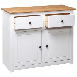 Acquista Credenza Bianca 93x40x80 cm in Legno Massello di Pino Panama con riferimento GHV-282699 della ditta GARDENHOME