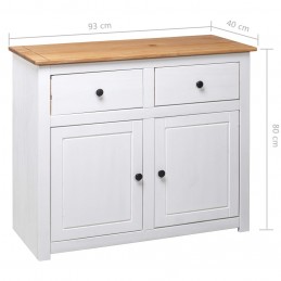 Acquista Credenza Bianca 93x40x80 cm in Legno Massello di Pino Panama con riferimento GHV-282699 della ditta GARDENHOME