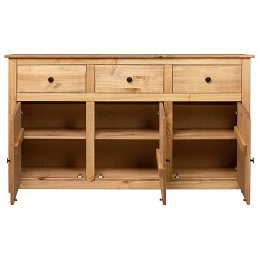 Acquista Credenza 135x40x80 cm in Legno Massello di Pino Panama Range con riferimento GHV-282703 della ditta GARDENHOME
