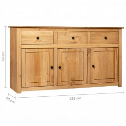 Acquista Credenza 135x40x80 cm in Legno Massello di Pino Panama Range con riferimento GHV-282703 della ditta GARDENHOME