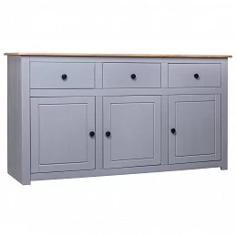 Acquista Credenza Grigia 135x40x80 cm in Legno Massello di Pino Panama con riferimento GHV-282704 della ditta GARDENHOME