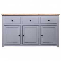 Acquista Credenza Grigia 135x40x80 cm in Legno Massello di Pino Panama con riferimento GHV-282704 della ditta GARDENHOME
