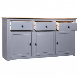 Acquista Credenza Grigia 135x40x80 cm in Legno Massello di Pino Panama con riferimento GHV-282704 della ditta GARDENHOME