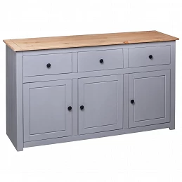 Acquista Credenza Grigia 135x40x80 cm in Legno Massello di Pino Panama con riferimento GHV-282704 della ditta GARDENHOME