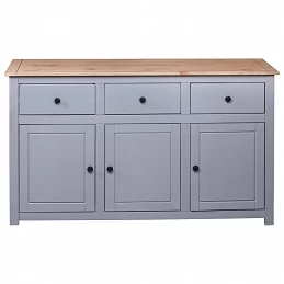 Acquista Credenza Grigia 135x40x80 cm in Legno Massello di Pino Panama con riferimento GHV-282704 della ditta GARDENHOME