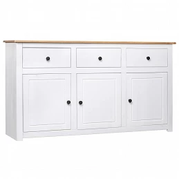 Acquista Credenza Bianca 135x40x80 cm in Legno Massello di Pino Panama con riferimento GHV-282705 della ditta GARDENHOME