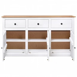 Acquista Credenza Bianca 135x40x80 cm in Legno Massello di Pino Panama con riferimento GHV-282705 della ditta GARDENHOME