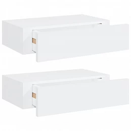 Acquista Scaffali con Cassetti da Parete 2pz Bianco 40x23,5x10 cm in MDF con riferimento GHV-330242 della ditta GARDENHOME