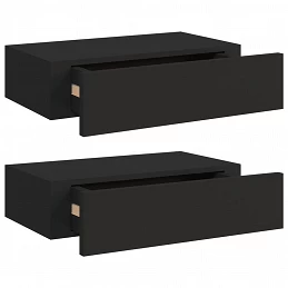 Acquista Scaffali con Cassetti da Parete 2pz Nero 40x23,5x10 cm in MDF con riferimento GHV-330244 della ditta GARDENHOME