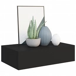Acquista Scaffali con Cassetti da Parete 2pz Nero 40x23,5x10 cm in MDF con riferimento GHV-330244 della ditta GARDENHOME