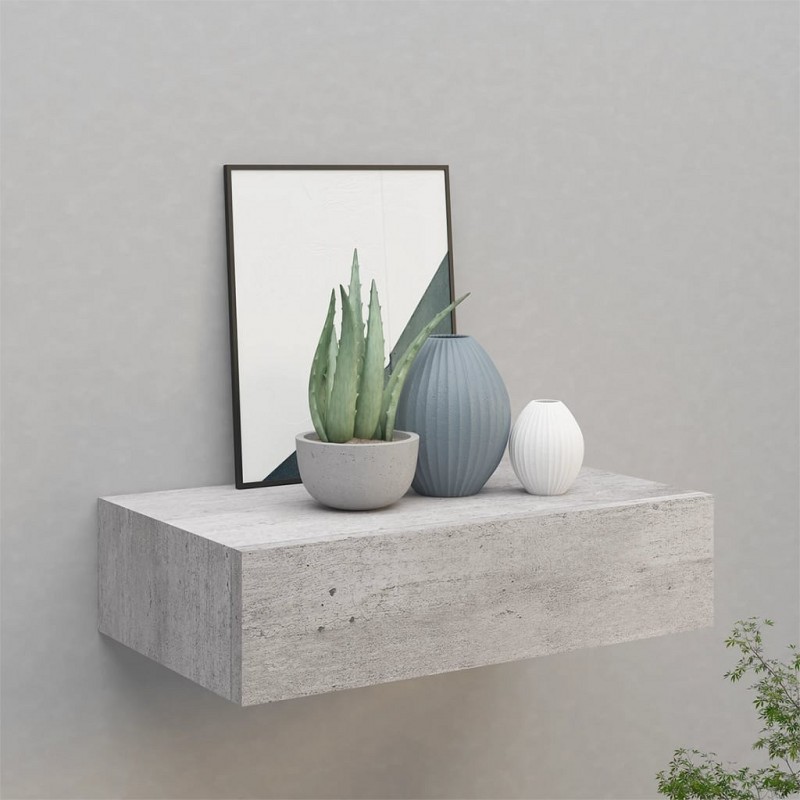 Acquista Scaffale con Cassetti da Parete Grigio Cemento 40x23,5x10cm MDF con riferimento GHV-330251 della ditta GARDENHOME