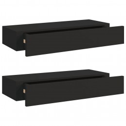 Acquista Scaffali con Cassetti da Parete 2 pz Neri 60x23,5x10 cm MDF con riferimento GHV-330258 della ditta GARDENHOME